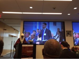 Azzad's Joshua Brockwell asks a question of HRH Muhammad Sanusi II, Emir of Kano, Nigeria